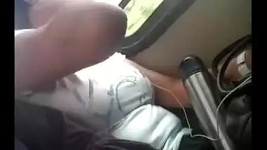 Guy Elbows Boobs In Moving Train