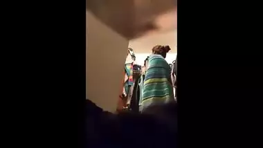 indian girl changing in bathroom