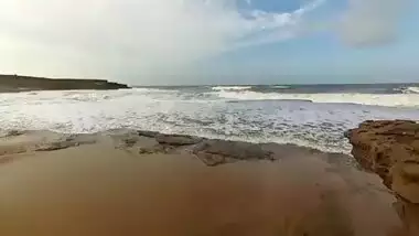 Indian slut sucks her husband’s dick on the beach