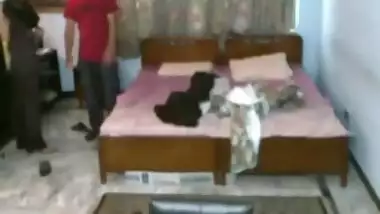 Man makes Indian wife happy fucking her in missionary sex position