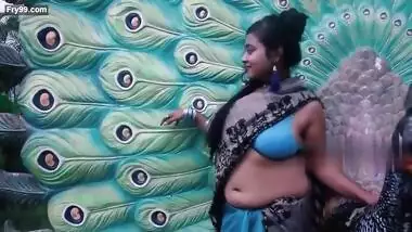 Hot Saree Fashion in Blue Bra & Black Saree ~ Nandini Chaterjee