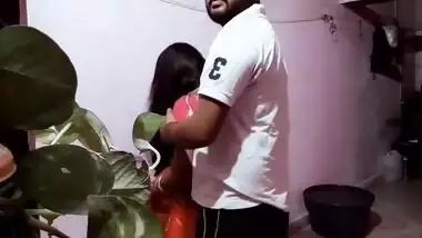 Desi male fucks his wife's slippery XXX vagina in standing doggy