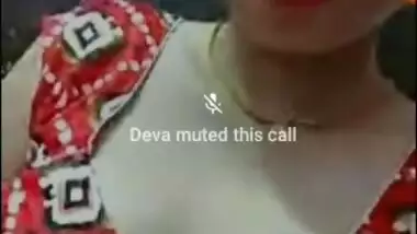 Desi girl showing her cute small boobies on VC