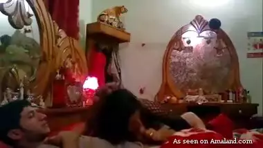 Sexy Indian GF rides cock in body fishnet.