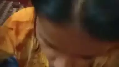 Indian prostitute giving blowjob to her customer