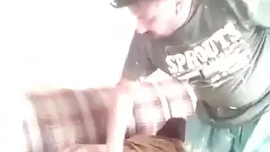 Lady enjoys a threesome sex with the two laborers