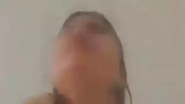 Stunning beauty showing her big boobies on selfie cam