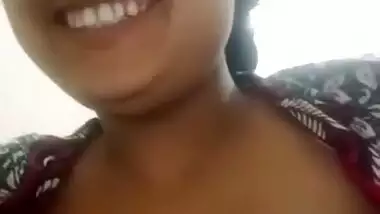 Bhabhi showing boobs and hairy pussy