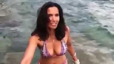 Padma Lakshmi in bikini in the water