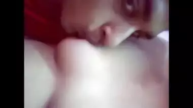 Boyfriend eating his his girlfriend’s boobs