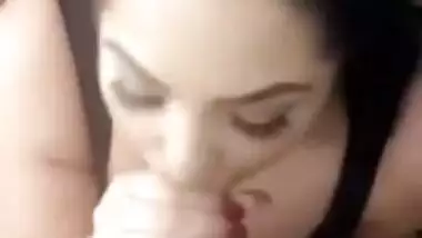 Pretty girl giving sloppy top cum ending