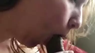 White girl Sucking Indian dick