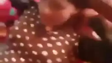 Desi student pulls polka-dot dress up to demonstrate her small tits