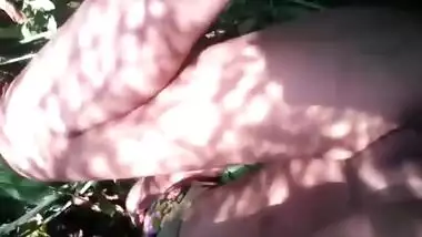 In jungle outdoor shaved pussy