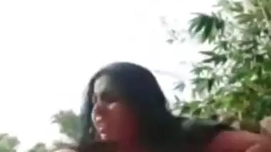 Nude desi Bhabhi bathing outdoors and enjoys video call sex
