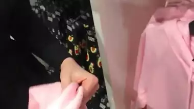 Risky sex in the fitting room with a sales assistant.