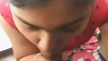 Young girl gives her first Indian blowjob to her cousin