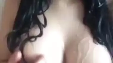 Paki young girl showing boobs and fingering pussy and showering