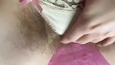 Desi With The Virgin Hairy Pussy Taking Off Her Panties