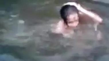 Public Full Nude River Bath.