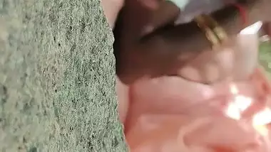 Telugu wife outdoor fucking with husband friend