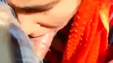 Desi college girl sucking dick outdoors