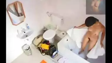 Bathroom Sexy Brunette Change