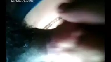 Tamil guy making his wife suck dick and rub his tool on her nipple!
