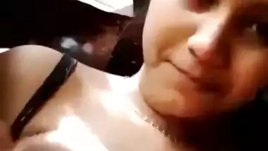 Hot girl playing with sexy boobs