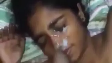 Tamil teenage sis cumshot on face by brother