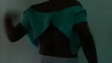 South Indian Aunty removing blouse and bra for bath