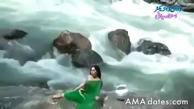 Desi girl in transparent wet saree showing boobs..hot show