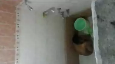 Indian girl taking a bath in hotel room