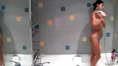 Wife Taking shower Nude hidden record