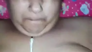 Innocent housewife taking cum on her face