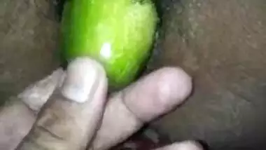 Desi wife eating cucumber