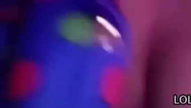 Dark nipples desi girlfriend on video call topless at night