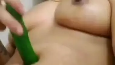 Unsatisfied bhabhi with cucumber