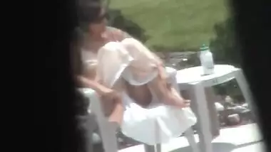 Sexy upskirt of the neighbor bhabhi