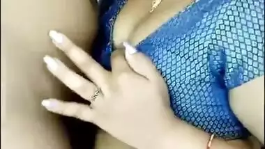 Desi Bhabhi Getting Boobs Pressed & Giving Blowjob on Live