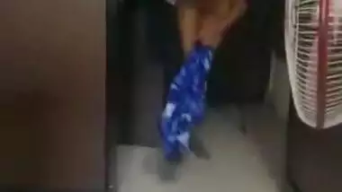 Indian girl changing dress