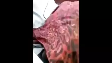 Arab hijab suck in car