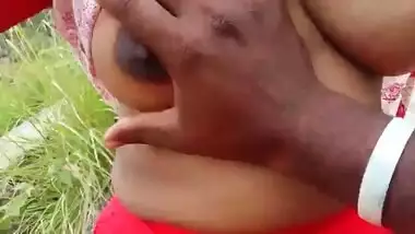 Outdoor porn video where the cameraman plays with Desi girl's tits