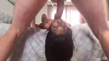 Indian desi whore getting a upside down sloppy face fuck.