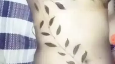 Topless Desi girl sleeps but boyfriend films her tattooed body