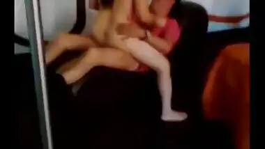 Gorgeous escort girl making a threesome sex MMS