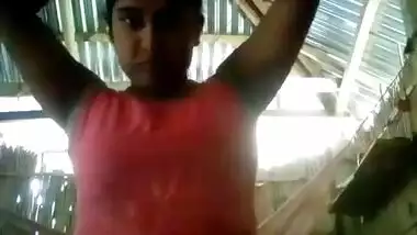 Desi village wife selfie video making