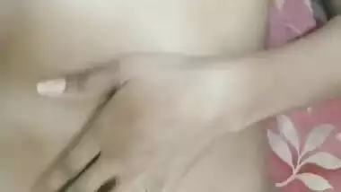 Cute girl play with her boobs and pussy