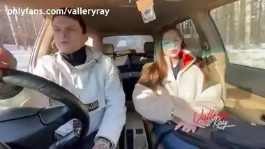 Meeting with stepsister after school ended with blowjob in the car