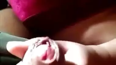 Desi girl Kajal playing with cock and cum shot in her hand 2